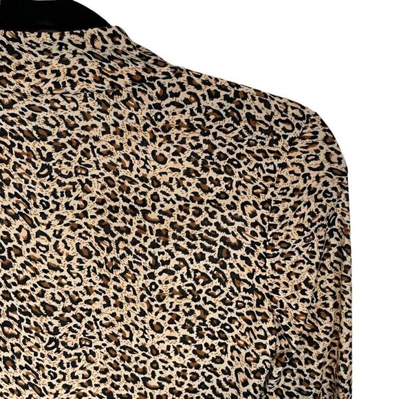 SHEIN Leopard Print Long Sleeve Fitted Top - Picture 2 of 5